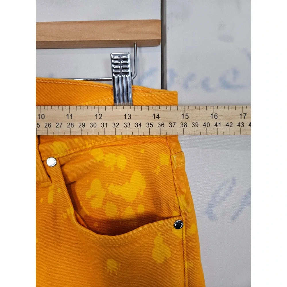 Cotton Citizen Mens Orange Yellow Paint Splatter‎ Slim Jeans Size 31 Made in USA